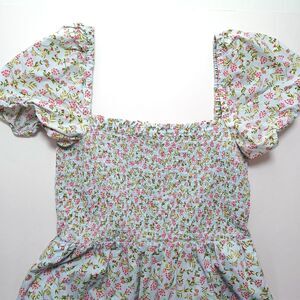 J Crew Puff Sleeve Square Neck Smocked Midi Dress XL Cottage Prairie Peasant